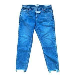 Loft the skinny mid rise curvy fit light wash distressed NWT size 32